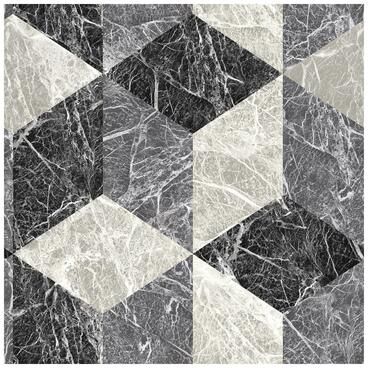 Origin Rizzo Black Geometric Stone Wallpaper - 20.5 x 396 x 0.025