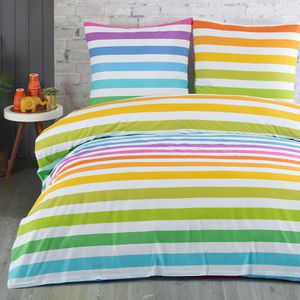 Buymax Bettwäsche Rainbow, bunt, Renforcé, Kissenbezug 80x80 cm und ein Bettbezug 155x220 cm