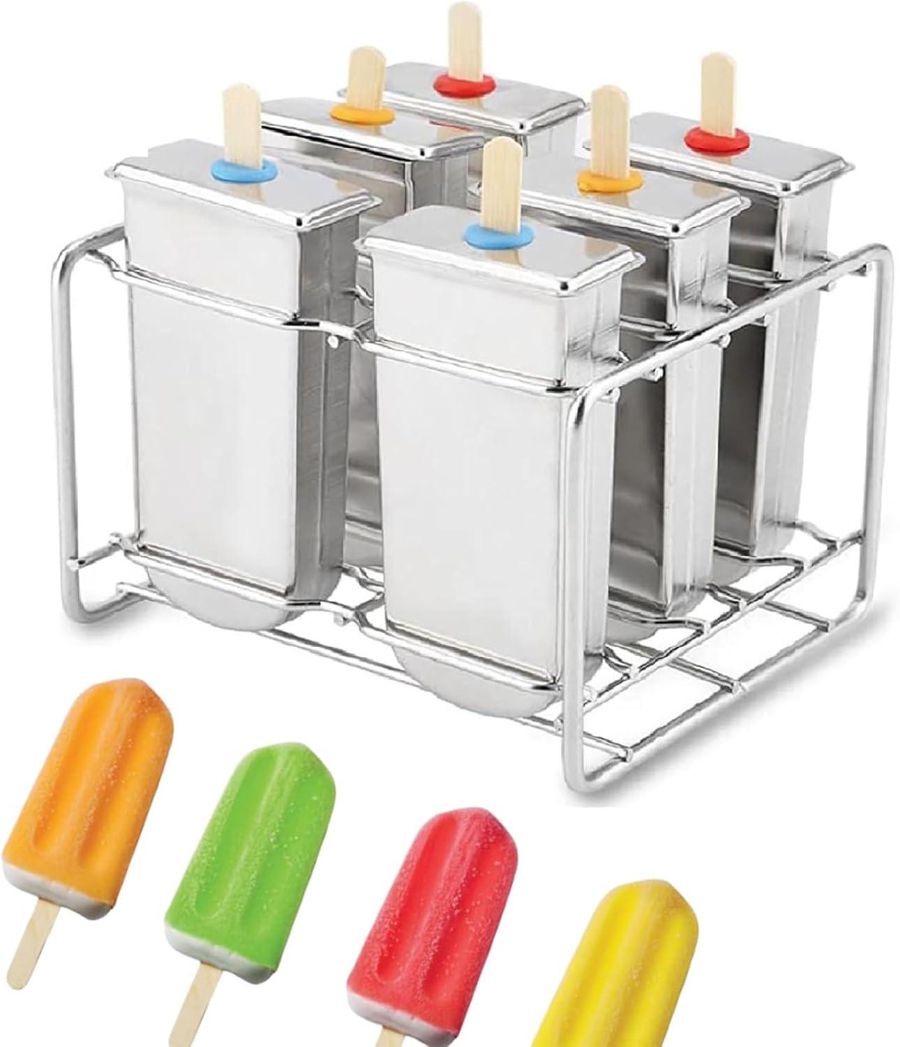oCreon RVS IJsvorm met Ronde Stokhouder voor DIY Ice Pops en Industriële Keukens