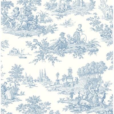 Seabrook Designs Chateau Toile Pre-Pasted Wallpaper