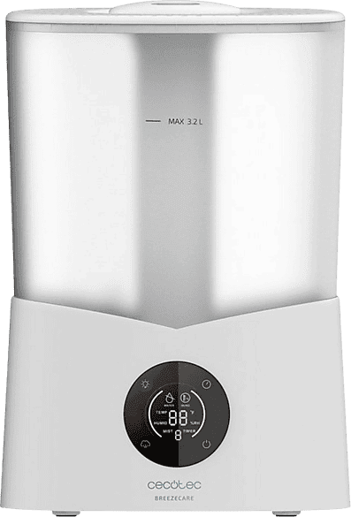 Humidificador - Cecotec BreezeCare 2600 Light Smart, 260 ml/h, Capacidad 3,2l, Aromas, Blanco