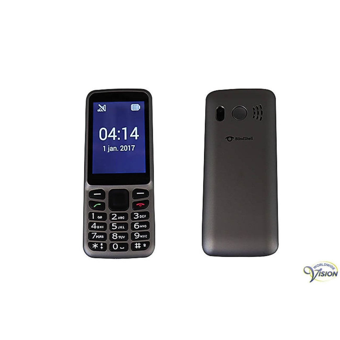 BlindShell Classic LITE GSM-telefoon met grote toetsen en 4G - Grijs