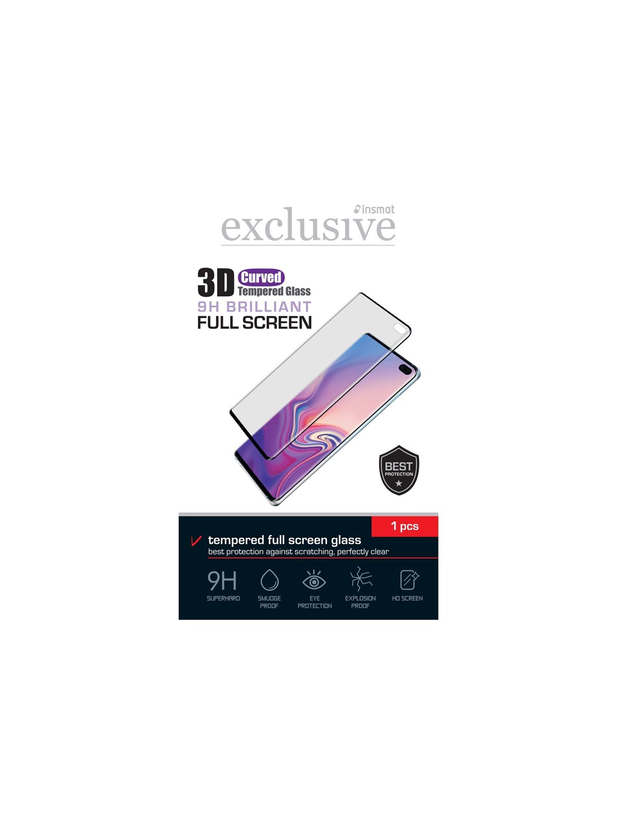 Insmat 3D Curved Brilliant Full Screen - screen protector for mobile phone