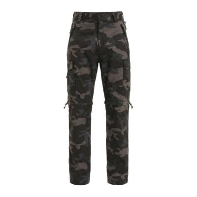 Cargohose BRANDIT "Brandit Brandit Kombi Basic Pants", Herren, Gr. L, US-Größen, grau (schwarzcamo), 100% Baumwolle, unifarben, normal, Hosen Cargohose