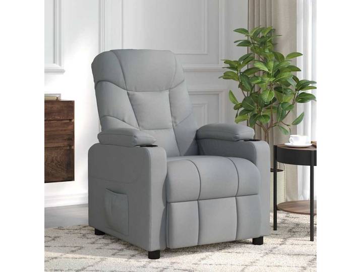 vidaXL Massagesessel, Massagesessel Hellgrau Stoff