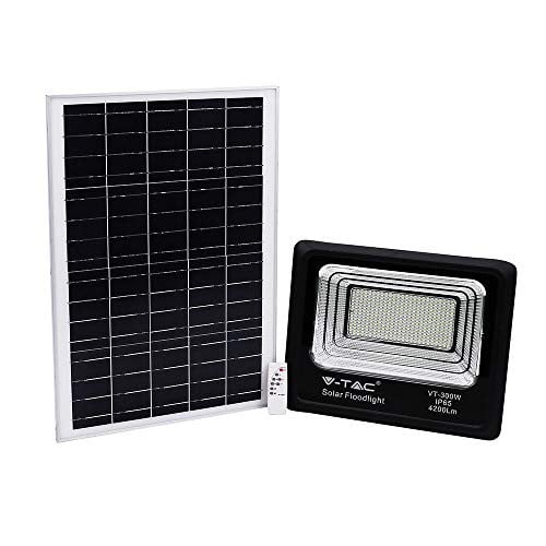 V-TAC VT-300W 94027 LED zonnepaneel schijnwerper, koelwit (6000K), zwart