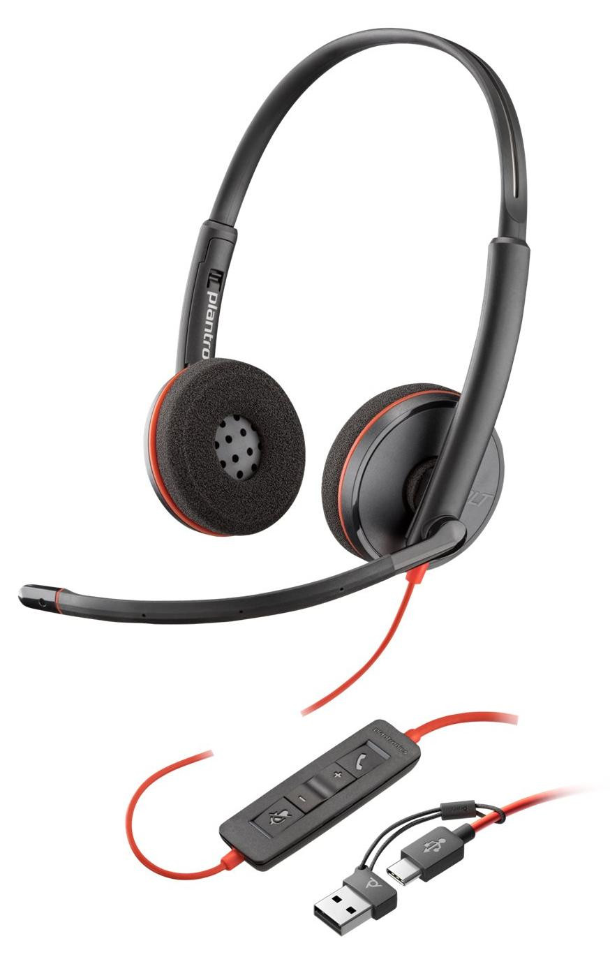 HP Poly Blackwire C3225 headset met microfoon, zwart