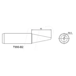 ATTEN T990-B2 - Lötspitze, 0,5 mm, bleistiftförmig