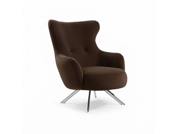 JVmoebel Loungesessel Grauer Loungesessel im modernen Stoffdesign mit Edelstahlfüßen (Packung, 1-St., Sessel im modernen Stoffdesign – Grauer Polstersitz für Einzelperson), Made in Europa