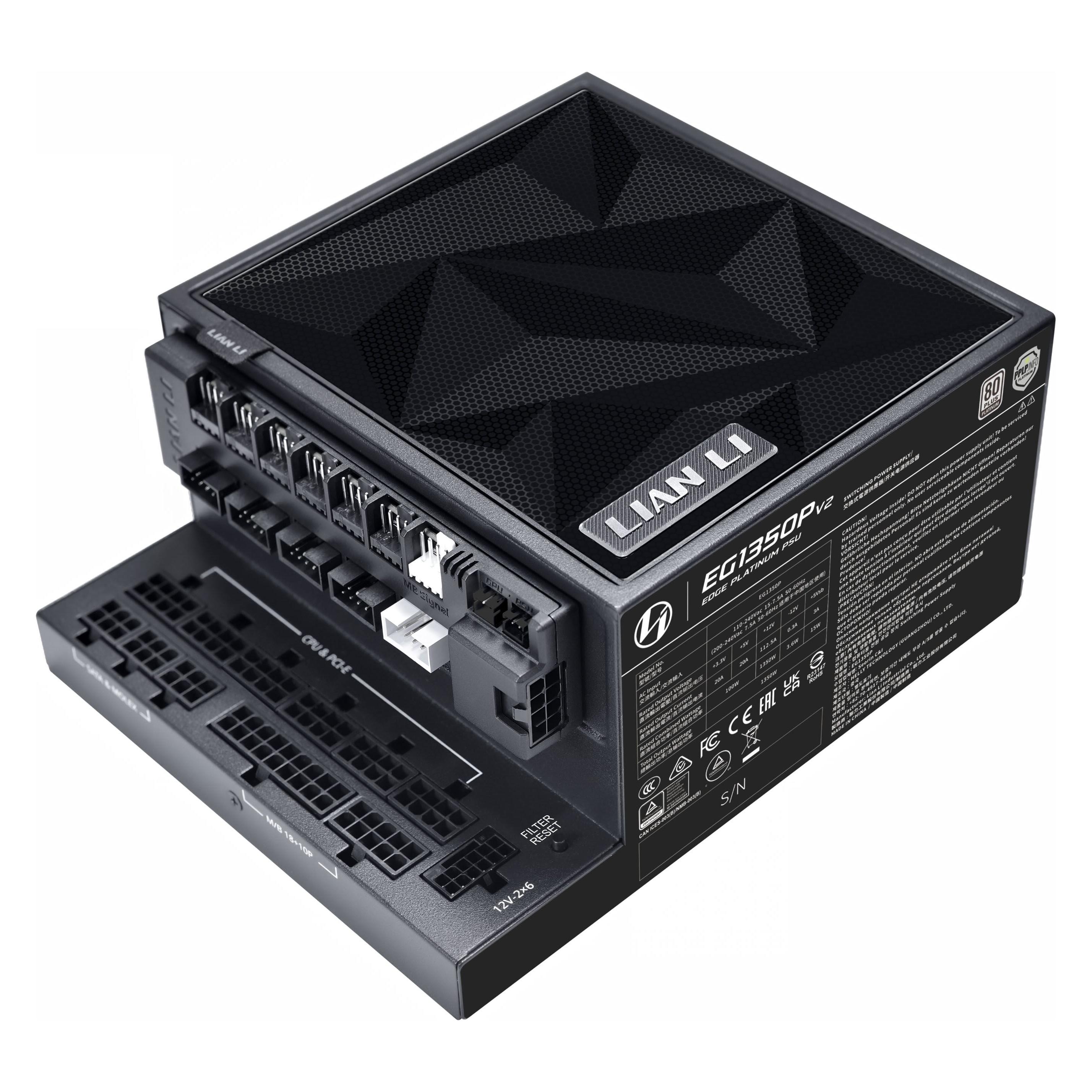 Lian-Li ATX-Netzteil Edge Platinum V2 mit Edge Hub V2 - 1350 W (schwarz) (G9P.EG1350P.BH00.EU)