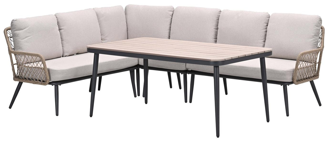 Garden Impressions Allasio lounge-dining hoekset 5-delig - c.black - desert sand