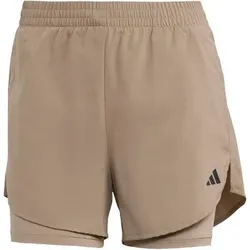 ADIDAS Damen Shorts AEROREADY Made for Training Minimal Two-in-One, Größe XS in Braun Braun
