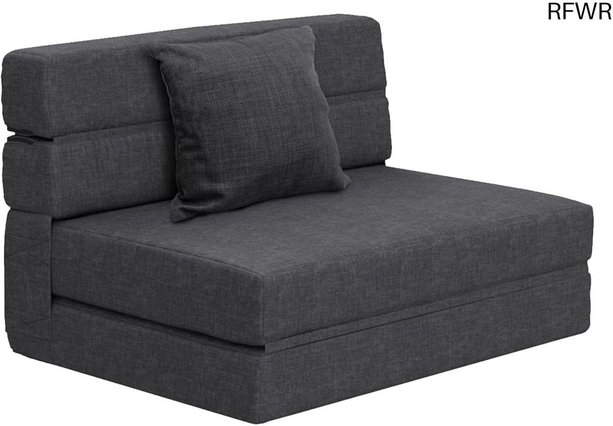 RFWR Vouwbare Slaapstoel en Gastenbank met Traagschuim, Inklapbare Multifunctionele Matras, Donkergrijs