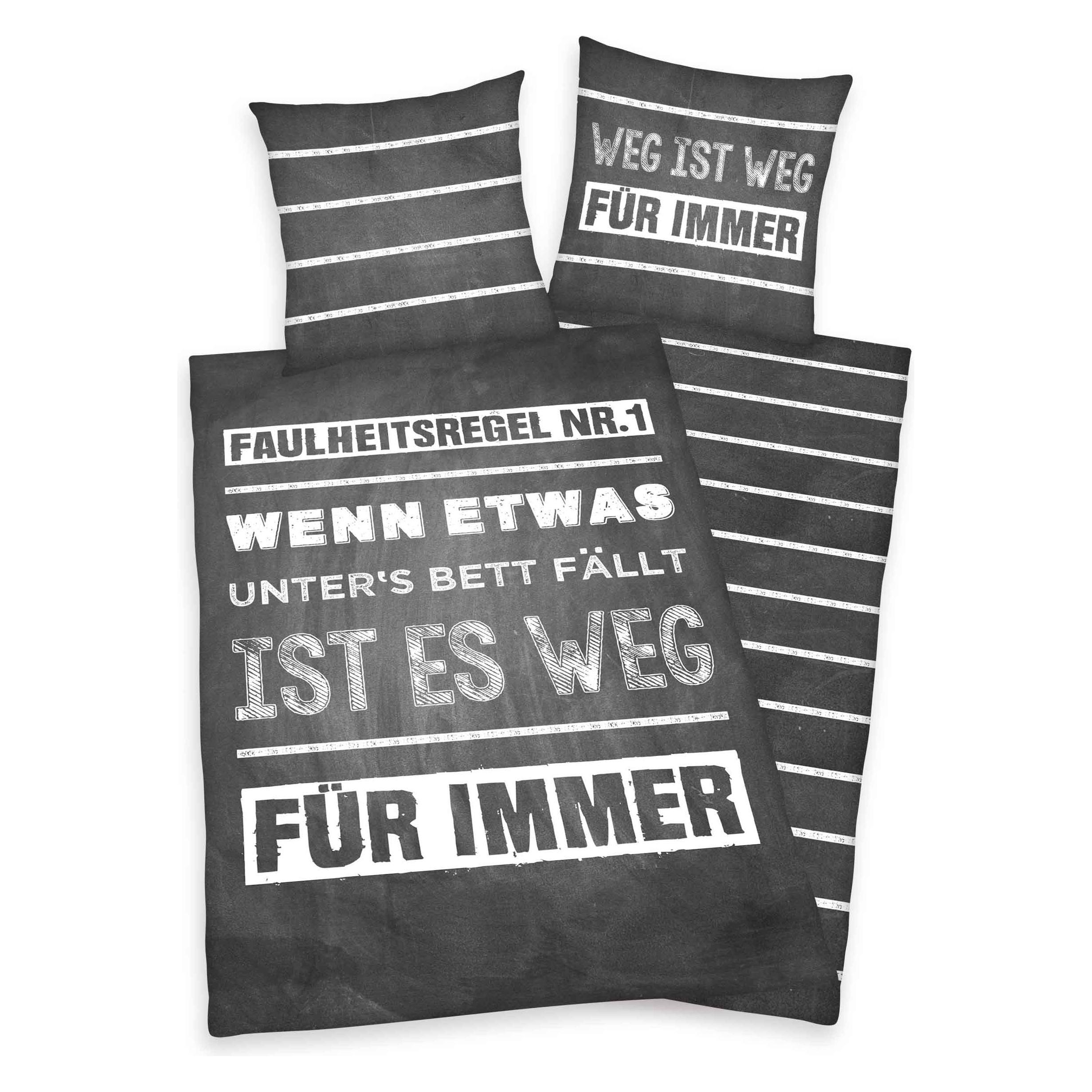 Herding Sprüche Bettwäsche (135 x 200 cm, 80 x 80 cm) (4459217050)