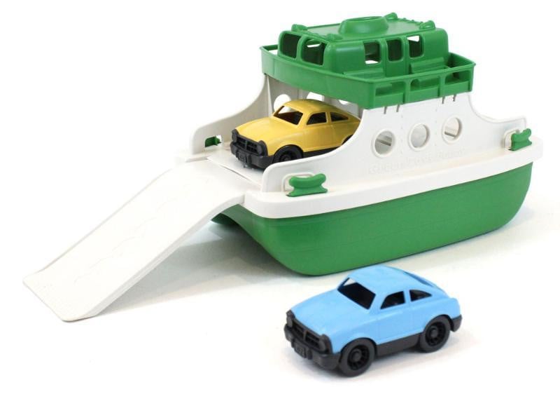 Green Toys Veerboot speelboot met auto's, groen en wit
