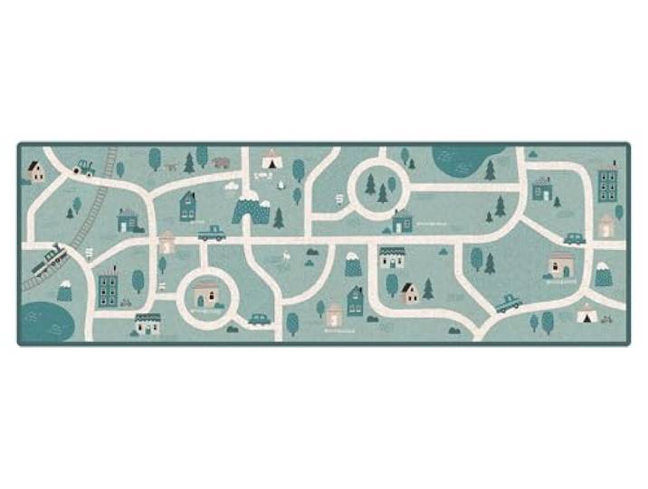 micasia Korkteppich rutschfeste Oberfläche Kinderzimmer Bodenschutz - Naturprodukt - Auto Modern 3,5mm dünne Kork Bodenmatte blau Kinderteppich trittsichere Matte 2978 (270x90cm)