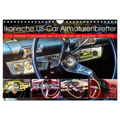 Ikonische US-Car Armaturenbretter (Wandkalender 2026 DIN A4 quer), CALVENDO Monatskalender