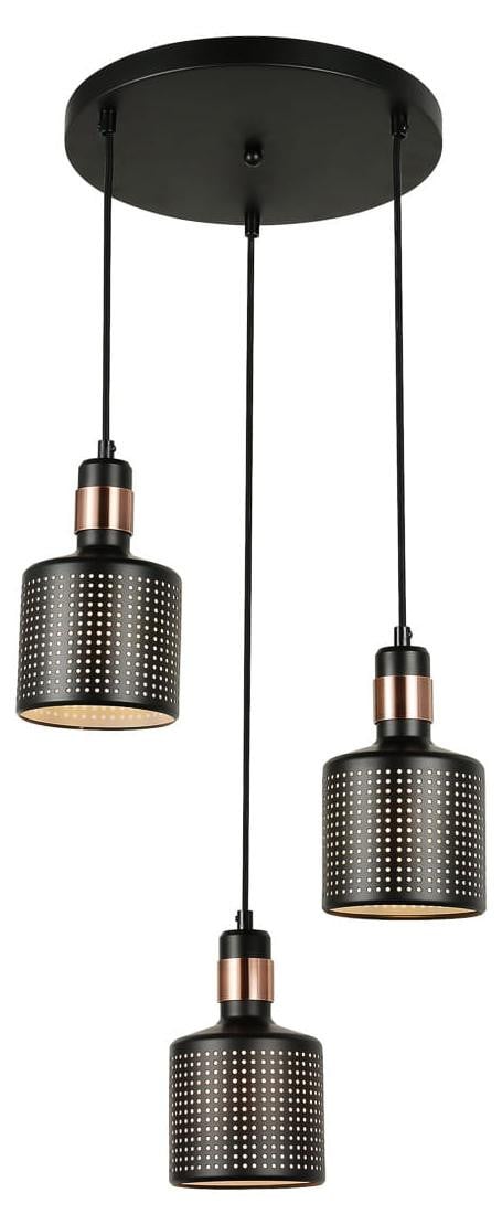 Italux PND-2439-3-BK LED hanglamp zwart