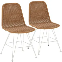 STUHL-SET 2 Beth, Ratan/Weiß