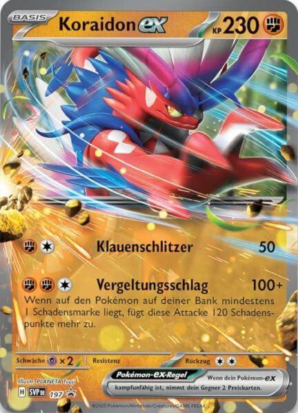 Pokémon Kaart Koraidon ex SVP197 Krachtige Legenden Dubbele Zeldzaamheid Duits Volledige Holo Promo