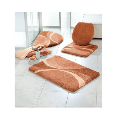 Badematte GRUND Gr. 4, orange (terrakotta), WC-Vorleger quadratischmit Ausschnitt (50cm x 50cm), Badematten, Badematte