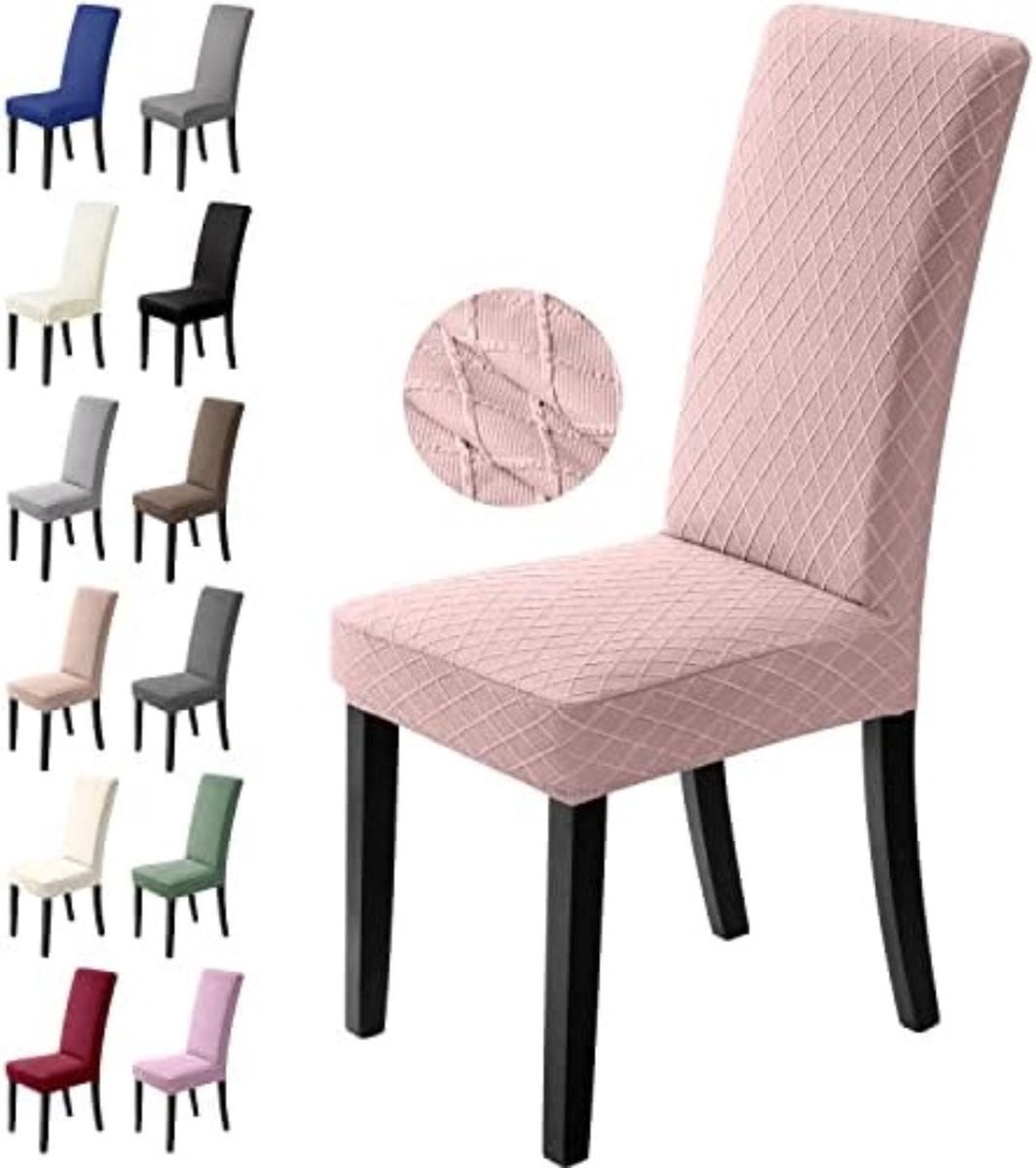 Set van 6 stretch stoelhoezen voor eetkamerstoelen