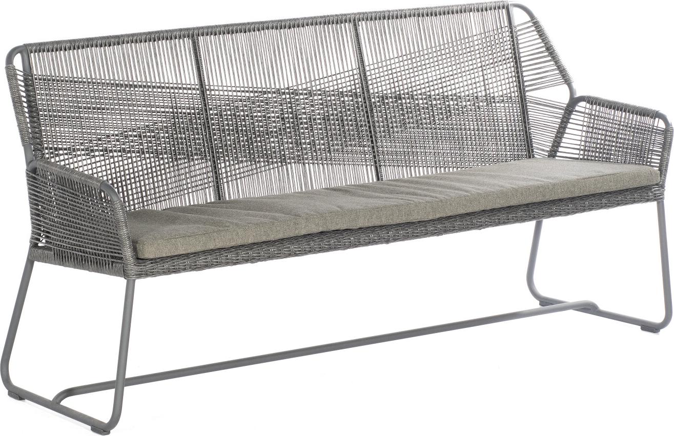 Sonnenpartner Observer 3-Sitzer Gartenbank inkl. Sitzkissen Alu/PE-Geflecht