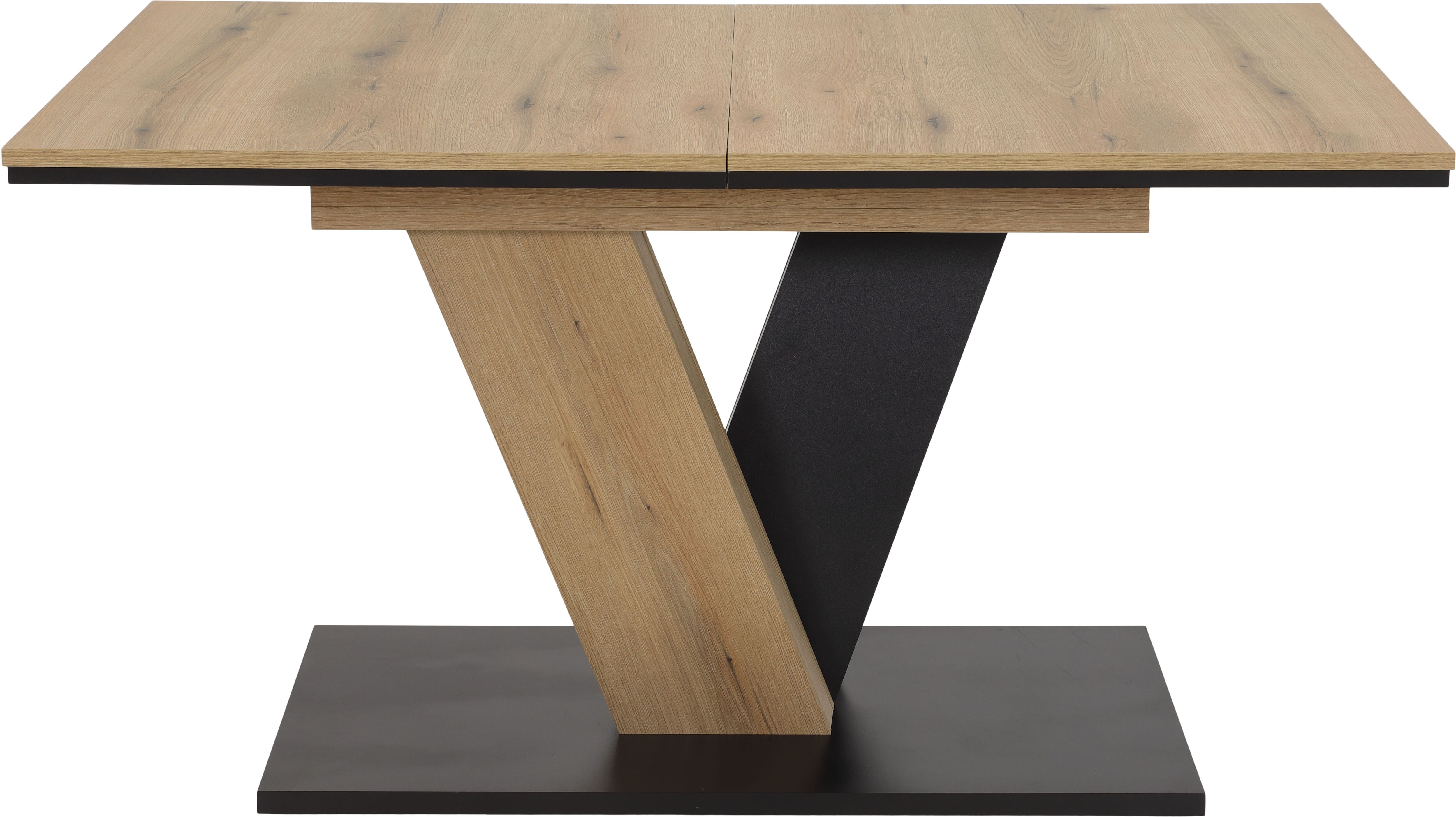 Säulen-Esstisch GOODPRODUCT "Altona", braun (evoke eiche, evoke eiche, evoke eiche), H:76cm T:90cm, Tische, Säulen-Esstisch, Esstisch, Küchentisch, ausziehbar auf 180 cm evoke eiche, evoke eiche, evoke eiche B/H/T: 180cm x 76cm x 90cm, Einlegeplatte
