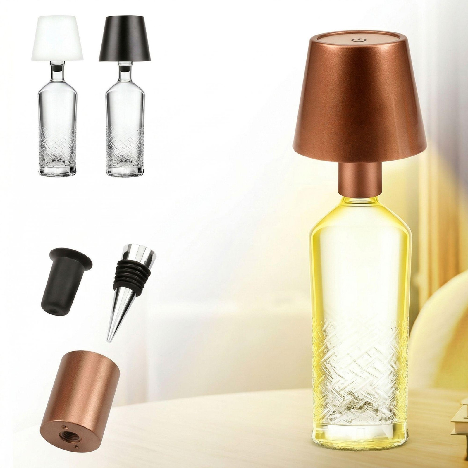 AddLiving 3239 LED Flaschenleuchte Bronze voor op tafel
