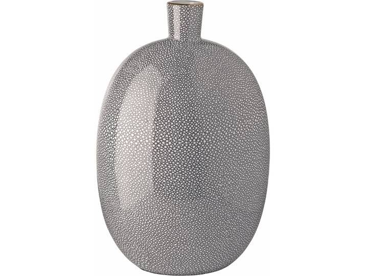 Tischvase GILDE Vase Athina oval , grau, B:23cm H:42cm T:27cm, Porzellan, Vasen, Tischvase