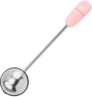Cozy Casa Charm Rotating Tea Infuser Spoon Stainless Steel Tea Strainer For Loose Leaf Tea pink