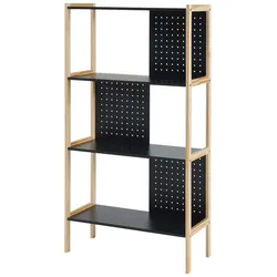 Helloshop26 - Freistehendes 3-stöckiges MDF-Bücherregal 120 x 63 x 28 cm schwarz