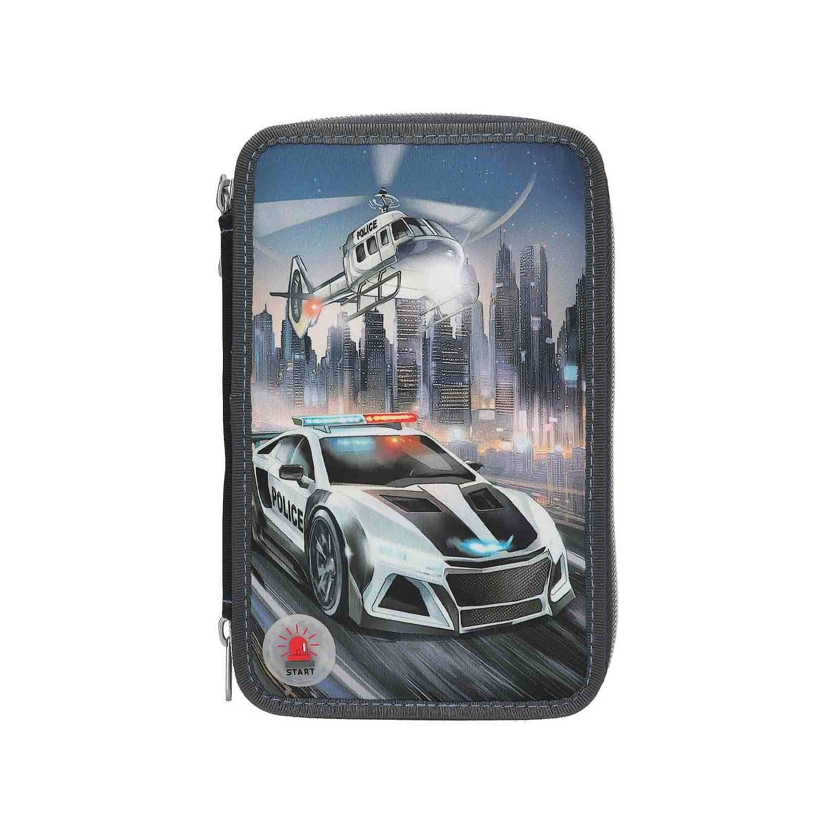 Depesche 3-Fach Federtasche LED Monster Cars 7,5 x 13 x 20 cm
