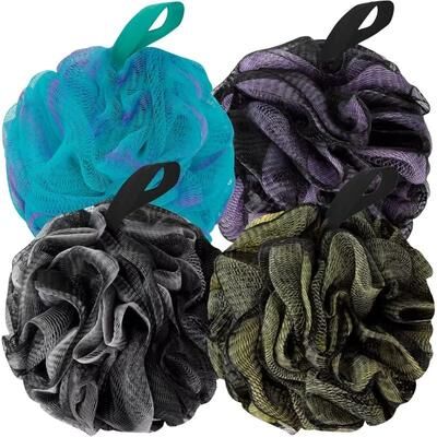 Inspired Finds DeepClean Body Mesh Loofah 4 Pack Soft Shower Sponge Back Scrubber DeepClean Body Mesh Loofah 4 Pack Soft Shower Sponge Back Scrubber