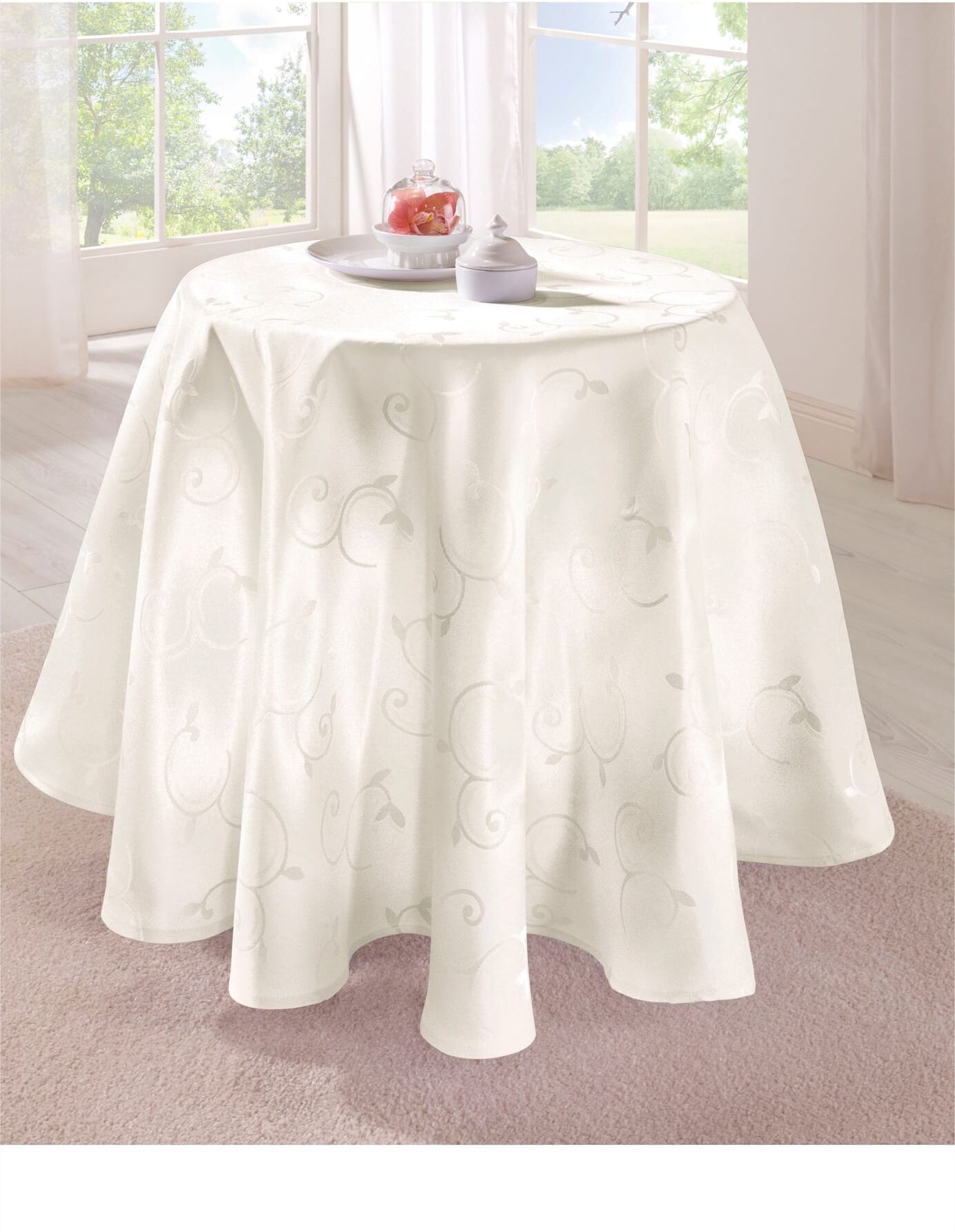Tischdecke DOHLE Gr. 1, beige (ecru), B:80cm L:80cm, Tischdecken, Tischdecke ecru B/L: 80cm x 80cm, eckig
