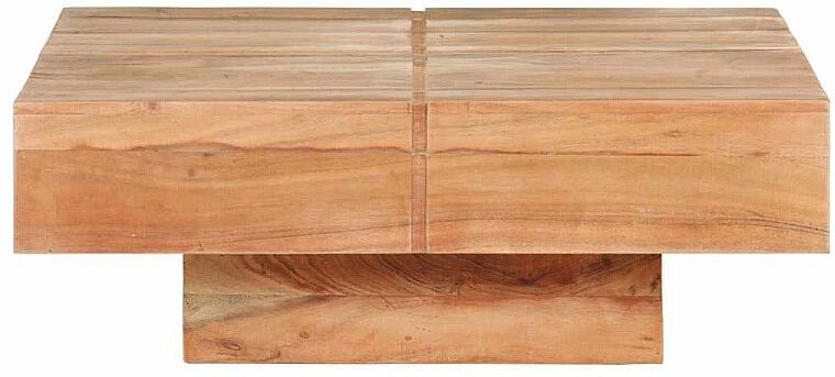 vidaxl Mesa de centro de madera maciza de acacia 80x80x28 cm