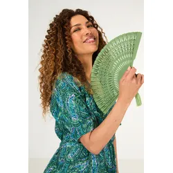 Viskose-Kleid in Druck smaragd in Größe 42 von DW-Shop, Smaragd, 42