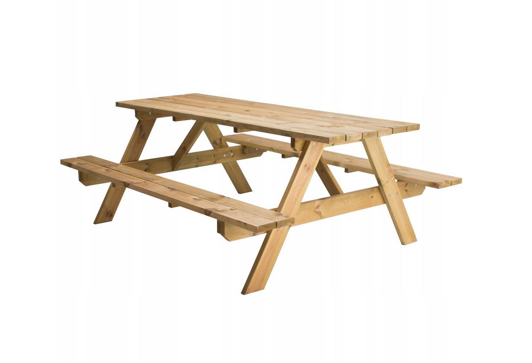 Picknicktisch (PICNIC) aus Holz für 8 Personen, 200 cm lang