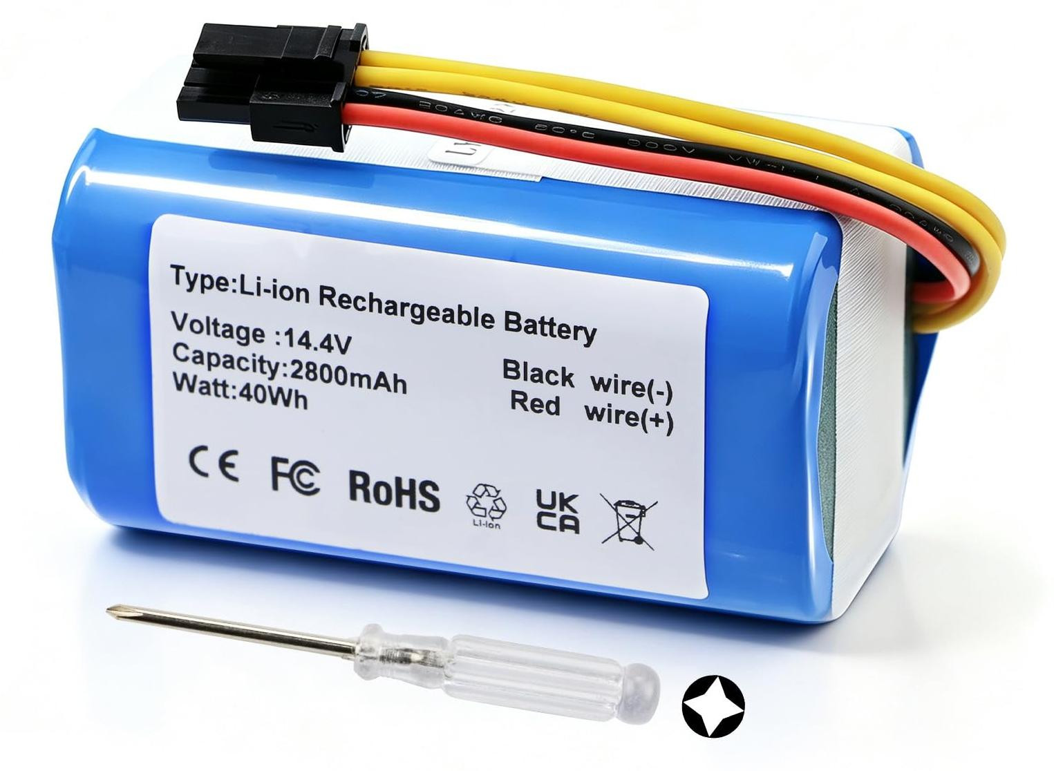 Dripio Vervangingsaccu 2800mAh 14,4V Li-Ion voor robotstofzuigers