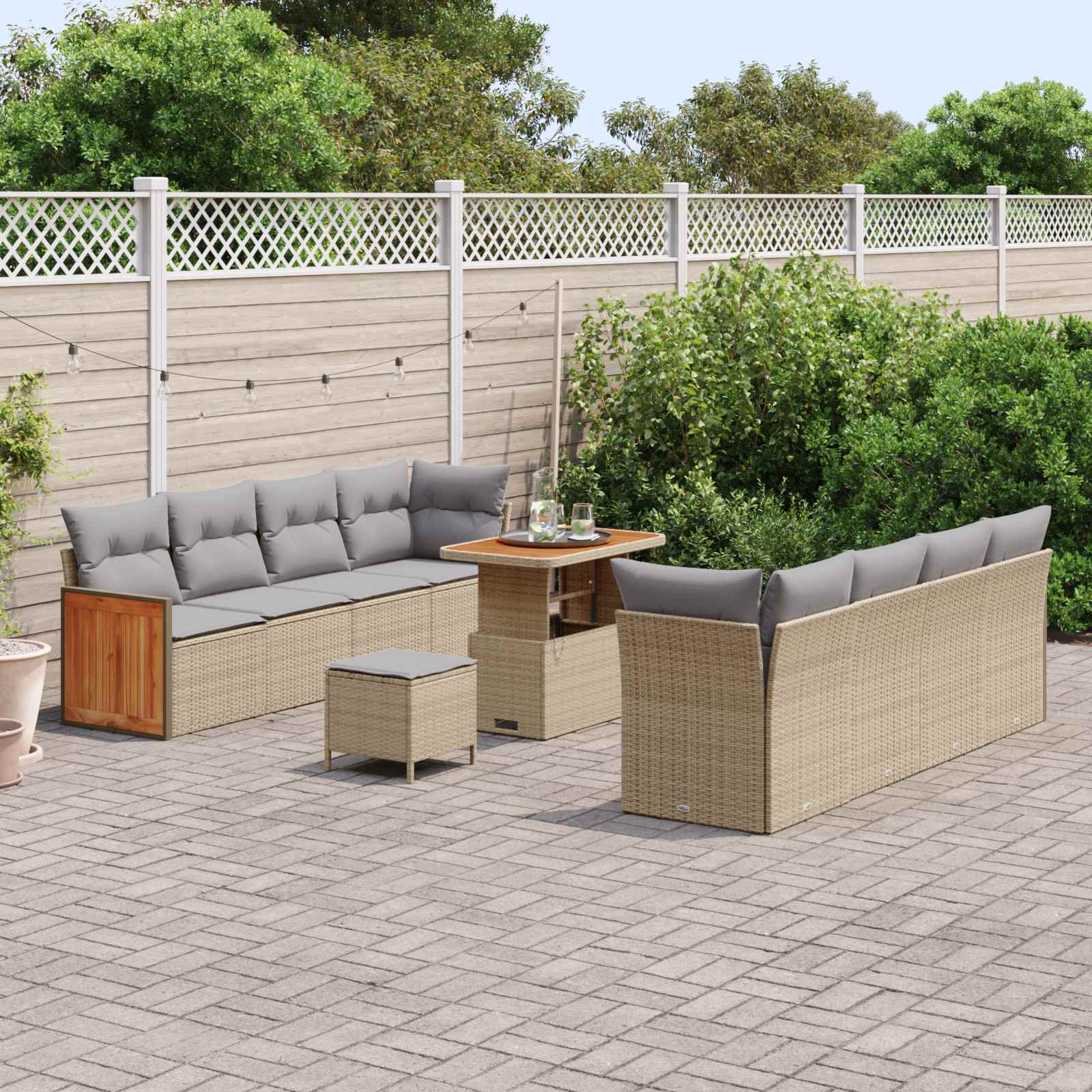 vidaXL Ensemble de canapé de jardin 11 pc 11-Nombre de places