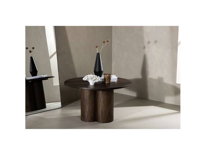 Table basse Olivia Ø 80cm Marron/Frêne foncé