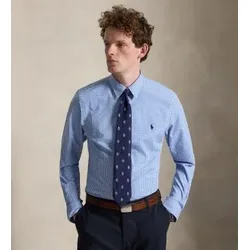 Polo Ralph Lauren für Herren. 710928254004 Schmal geschnittenes blaues Popeline-Hemd aus Stretch-Popeline (3XL), Lässig, Baumwolle, Klassisc