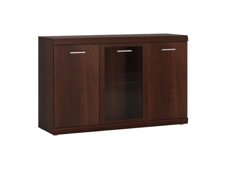 Lomadox Sideboard Vitrine 140 cm Nussbaum Kommode Anrichte Vitrine Vitrinenschrank Geschirrschrank Stauraumschrank