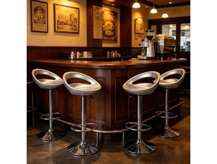Tabourets de Bar Chaises de Salle à Manger Lot de 4 Hauteur Réglable Chaises de Bar en ABS pour Maison Cuisine Comptoir Bistro