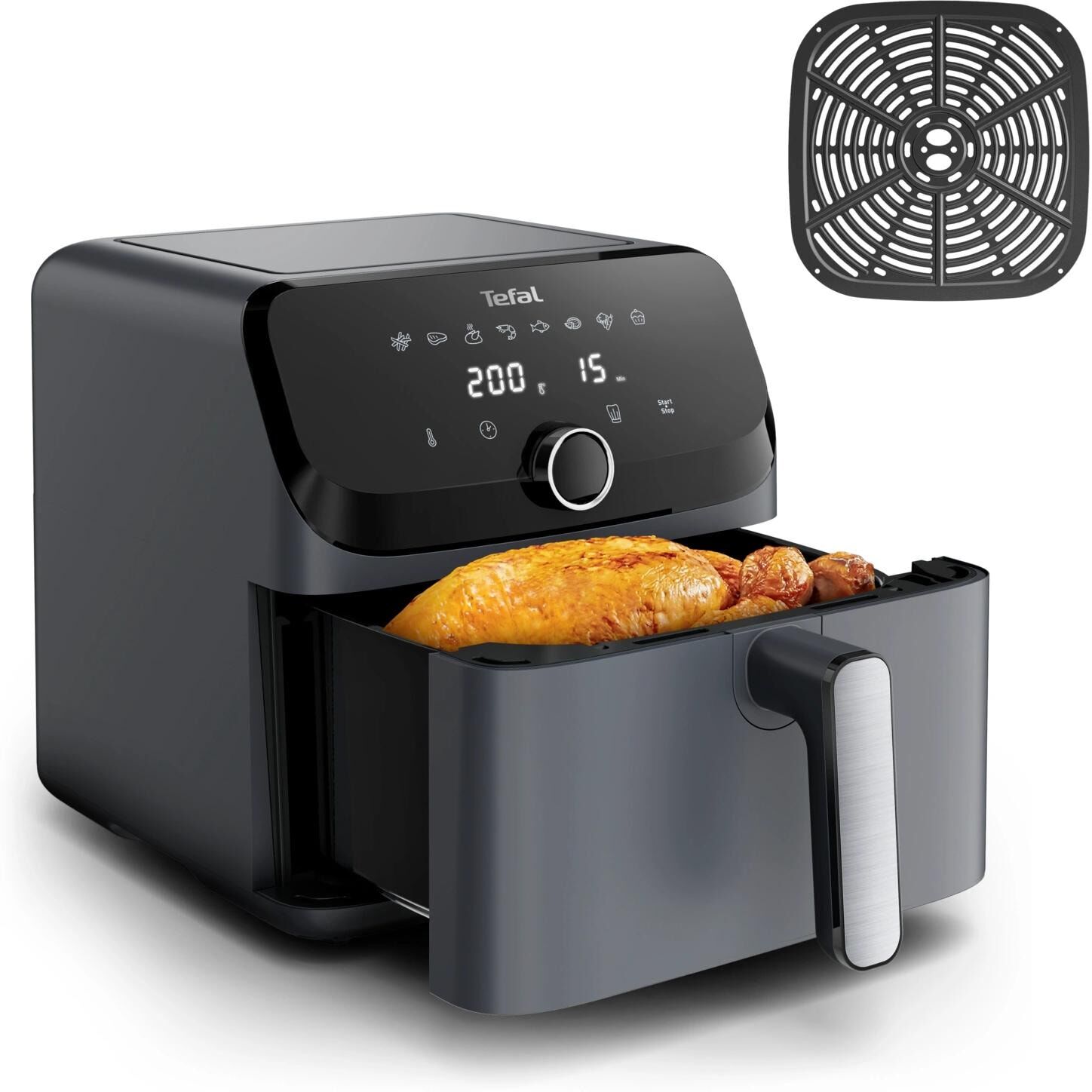 Tefal Heissluftfritteuse "Easy Fry Mega EY855B", grau, B:31cm H:31,5cm T:39,6cm, Fritteusen, Heissluftfritteuse grau Einheitsgröße