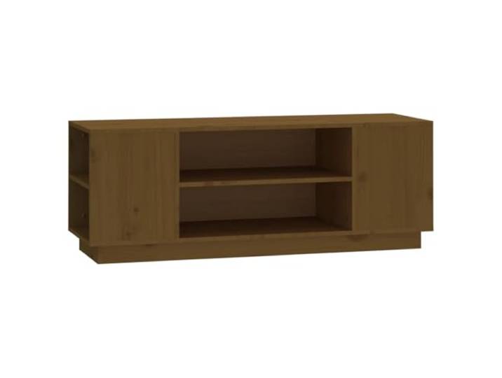 GKHPYURE TV-Schrank Bernstein 110 x 35 x 40,5 cm Massivholz Kiefer Großer Stauraum, robuste Tischplatte, klassisches Design, einfache Montage