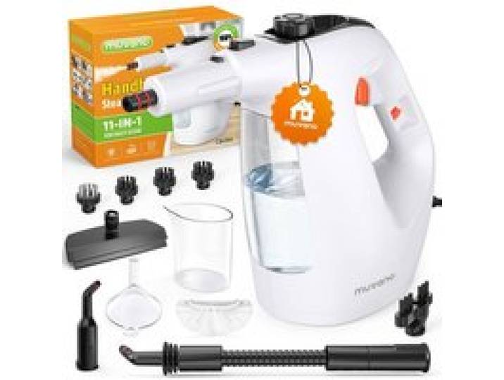 Nettoyeur Vapeur Portable Nettoyant vapeur Multifonction 1500W avec Chauffe en 10 s Réservoir 450 ml 11 Accessoires pour Cuisine