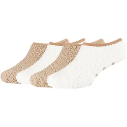 4er Pack camano Cosy Antirutsch Sneakersocken Damen 1901 - taupe 35-38
