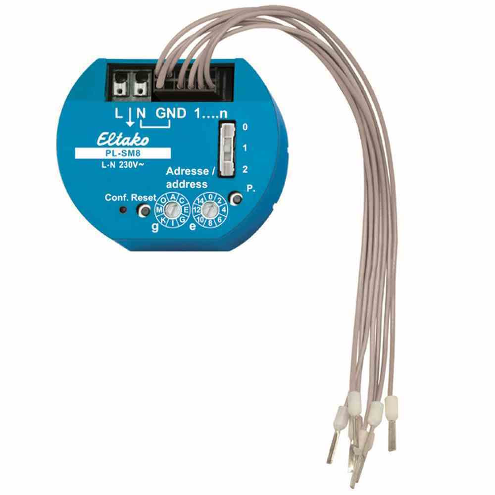 Eltako PL-SM8 Powerline-sensoreingang, 8-kanaals, voor installatie in een inbouwdoos