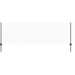 vidaXL Euro-Zaun mit Pfosten 10 x 0,8 m PVC-beschichteter Stahl Grau